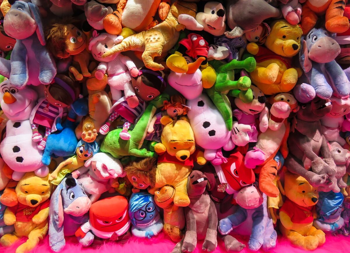 pile of multi coloured soft toys