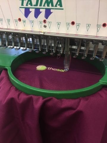 Close up of embroidered garment