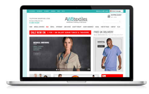 Our new AWB Textiles website showcase our healthcare clothing and workwear outfits