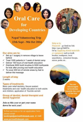 Supporting dental work in developing countries