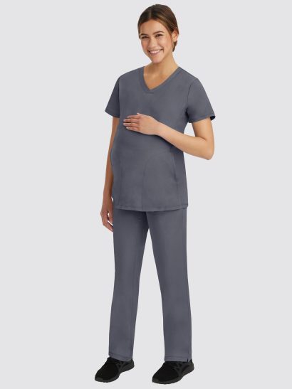 Healing Hands Works Maternity Scrub Set | Mila V-Neck Tunic & Rose Trousers